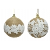 Natural twine ornaments adorned with delicate white lace patterns.
