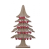 Wooden Christmas tree with red stars, each numbered for an advent countdown.