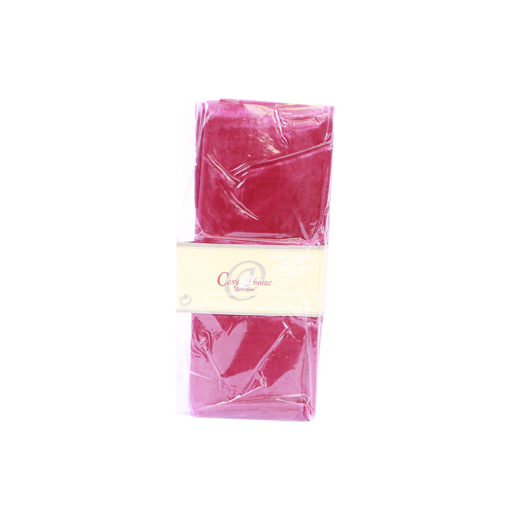 Two plush, deep pink blankets wrapped in clear plastic with a neutral label.