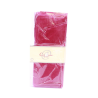 Two plush, deep pink blankets wrapped in clear plastic with a neutral label.