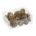 24 gold pine cones
