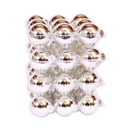 A geometric arrangement of shiny silver spheres stacked in a grid pattern.