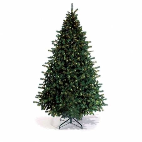 A lush green artificial Christmas tree with a sturdy metal base. A lush green artificial Christmas tree with a sturdy metal base.