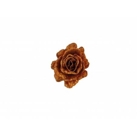 A shimmering golden rose with delicate petals, set against a white background. A shimmering golden rose with delicate petals, set against a white background.