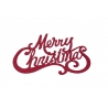 A glittery red script spelling "Merry Christmas" on a white background.