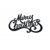 Zwarte, sierlijke tekstvorm met de woorden "Merry Christmas" in een feestelijke stijl.