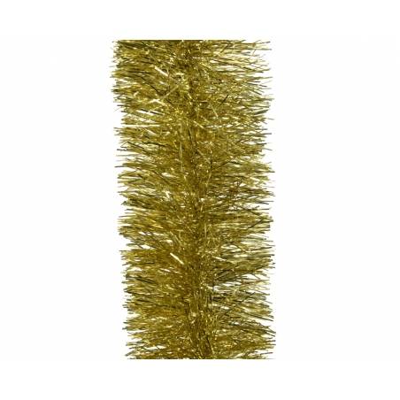 Shiny golden tinsel with thin, reflective strands, creating a festive, sparkling effect. Shiny golden tinsel with thin, reflective strands, creating a festive, sparkling effect.