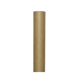 Een rol bruin kraftpapier met een stevige, gestructureerde textuur.