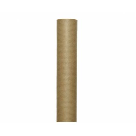 A smooth, cylindrical roll of brown kraft paper on a white background.