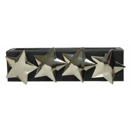 Shiny silver stars arranged on a sleek black rectangular base.
