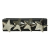 Shiny silver stars arranged on a sleek black rectangular base.