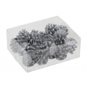 24 Silver pine cones