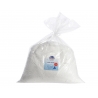 A clear plastic bag filled with fluffy, white synthetic snow.