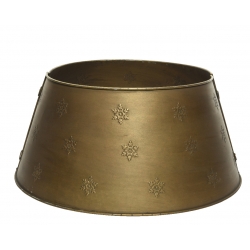 A bronze-toned bowl with raised snowflake patterns, elegantly tapered at the base.