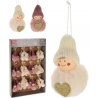 Adorable hanging ornaments with fluffy bodies, cheerful faces, and glittery hearts.