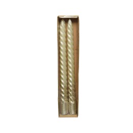 Gouden spiraalcandles in een doos, elegant en feestelijk, met een glinsterende afwerking.