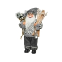 Grey and white Santa Claus 30cm