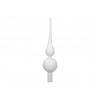 A sleek, white decorative finial with a rounded base and a pointed top.