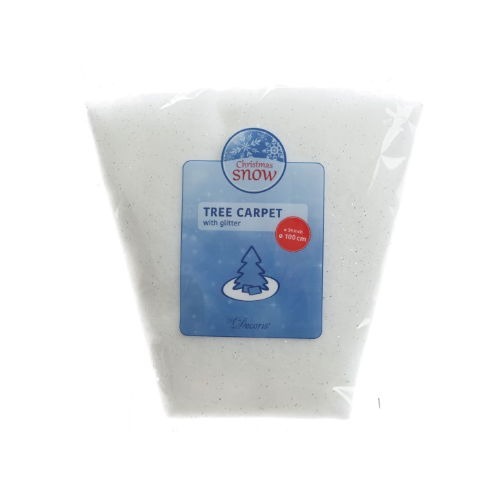 Witte sneeuwachtige ondergrond met glitter, verpakt in een doorzichtige zak.