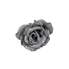A shimmering silver rose with glittery petals, elegantly crafted and strikingly beautiful.