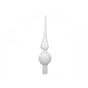 A sleek, white decorative finial with a teardrop shape atop a rounded base.