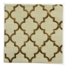 A textured cream fabric with elegant gold geometric patterns creating a sophisticated design.