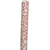 White wrapping paper adorned with red outlined stars, creating a festive pattern.