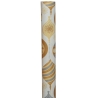 Elegant wrapping paper featuring gold and silver ornament designs on a light background.