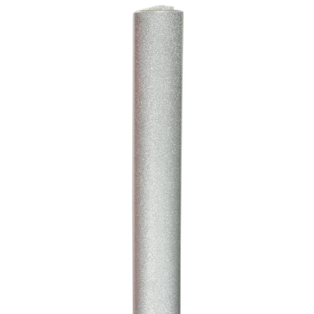 A smooth, shiny silver roll with a sparkly texture, reflecting light elegantly.