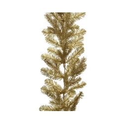 A shimmering gold garland with delicate, pointed leaves.