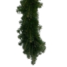 A lush, green garland made of pine-like branches, full and textured.