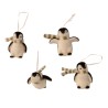 Schattige, zachte pinguïnfiguurtjes met sjaaltjes in zwart-wit en beige, perfect voor decoratie.