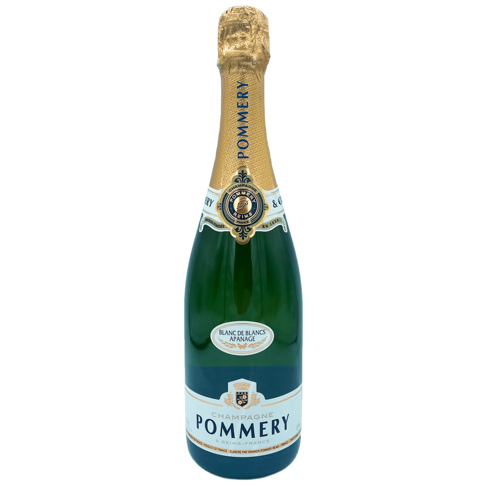 Fles champagne met een gouden hals en een groene body, elegant en feestelijk.