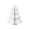 Witte papieren kerstboom met golvende lagen, elegant en minimalistisch vormgegeven.
