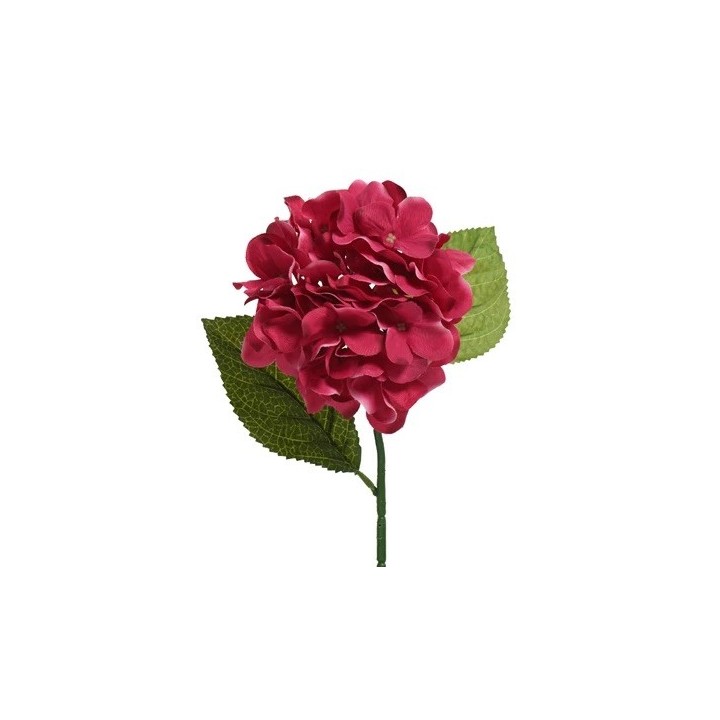 Dieproze bloemen met groene bladeren op een stevige steel, realistisch en levendig van kleur.