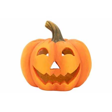A cheerful carved pumpkin with a smiling face and jagged teeth, bright orange with a green stem. A cheerful carved pumpkin with a smiling face and jagged teeth, bright orange with a green stem.