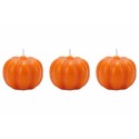 Set van 3 pompoenkaarsen voor halloween