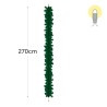 A long, green garland, 270 cm, with a soft, leafy texture, ideal for decoration.