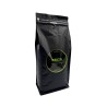 A sleek black bag of coffee with a bright green label reading "Brazil."