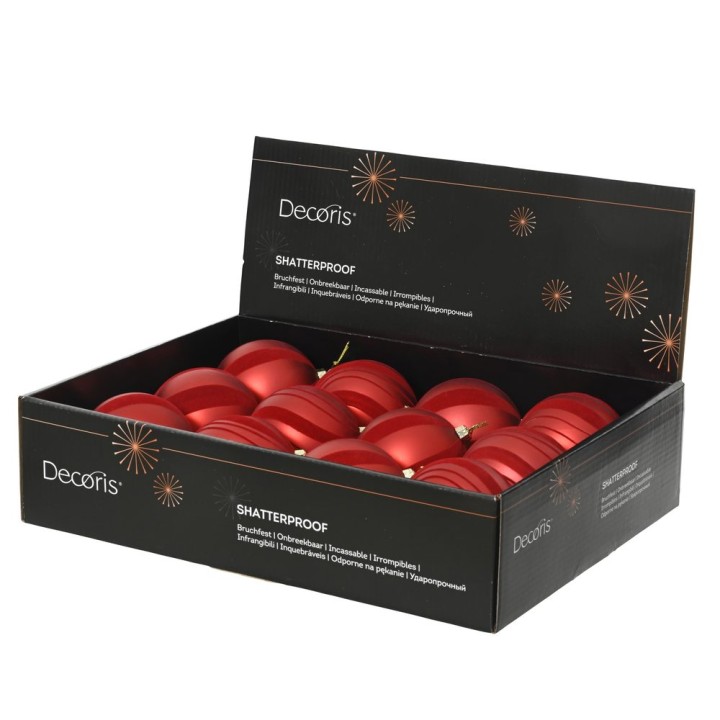 3x2 matte red polystyrene balls 8 cm