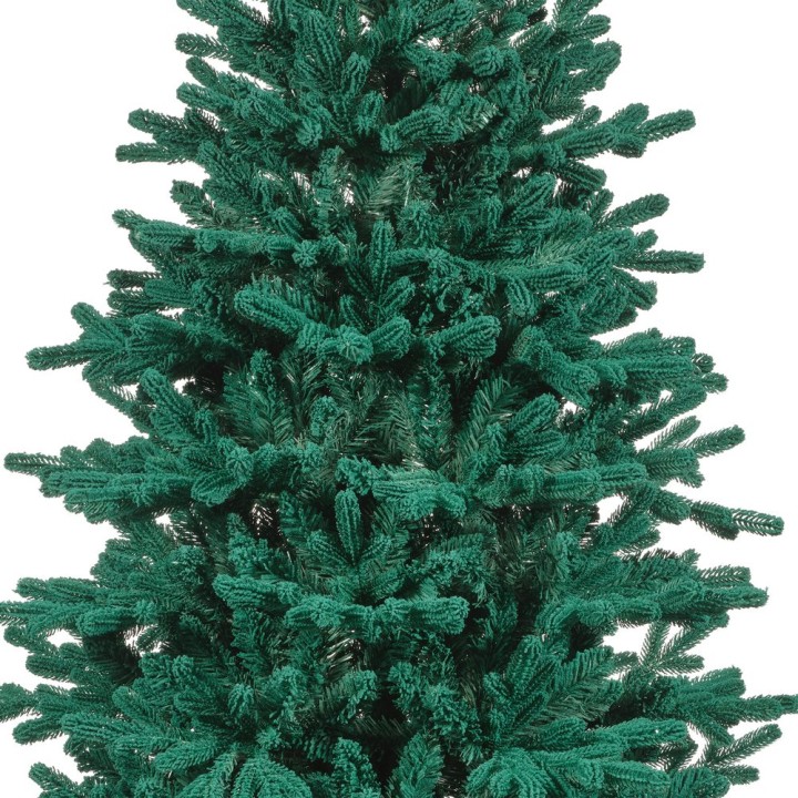 Groene kunstkerstboom met volle takken, realistische uitstraling en een weelderig uiterlijk.