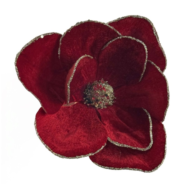 Red velvet magnolia with clip