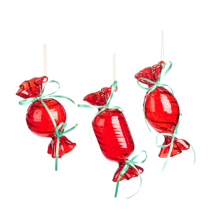 Twisted glass candy with bow