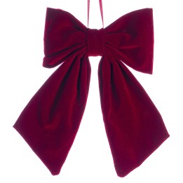 Padded burgundy bow
