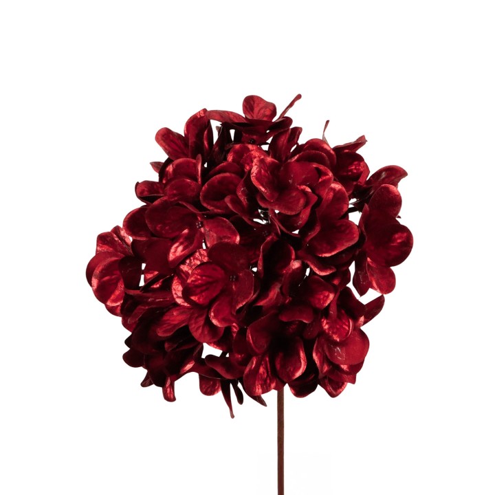 Metallic hydrangea stem red and burgundy