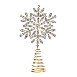 Jewelled metal snowflake topper