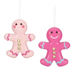 Roze glitter peperkoekmannetje