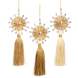 Jewelled metal star with tassel