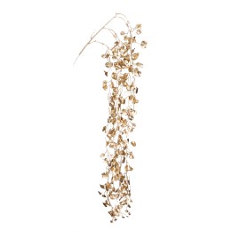 Droogboeket met lange, slanke takken vol kleine, gouden bladeren. Elegant en minimalistisch.