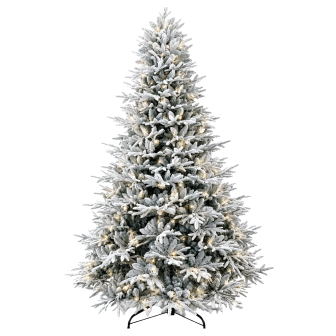 Luxe besneeuwde kunstkerstboom Monaco met ledverlichting